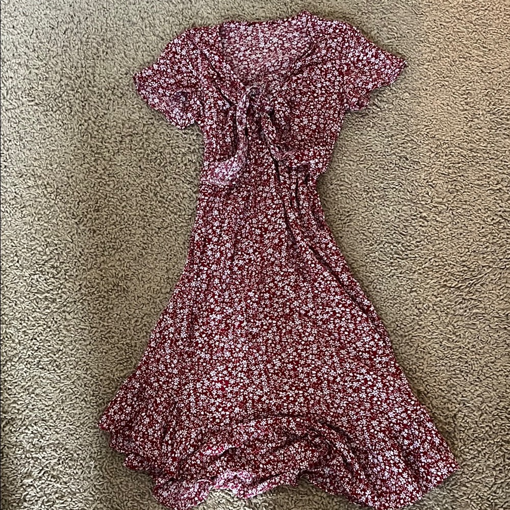 Long Floral Red Dress